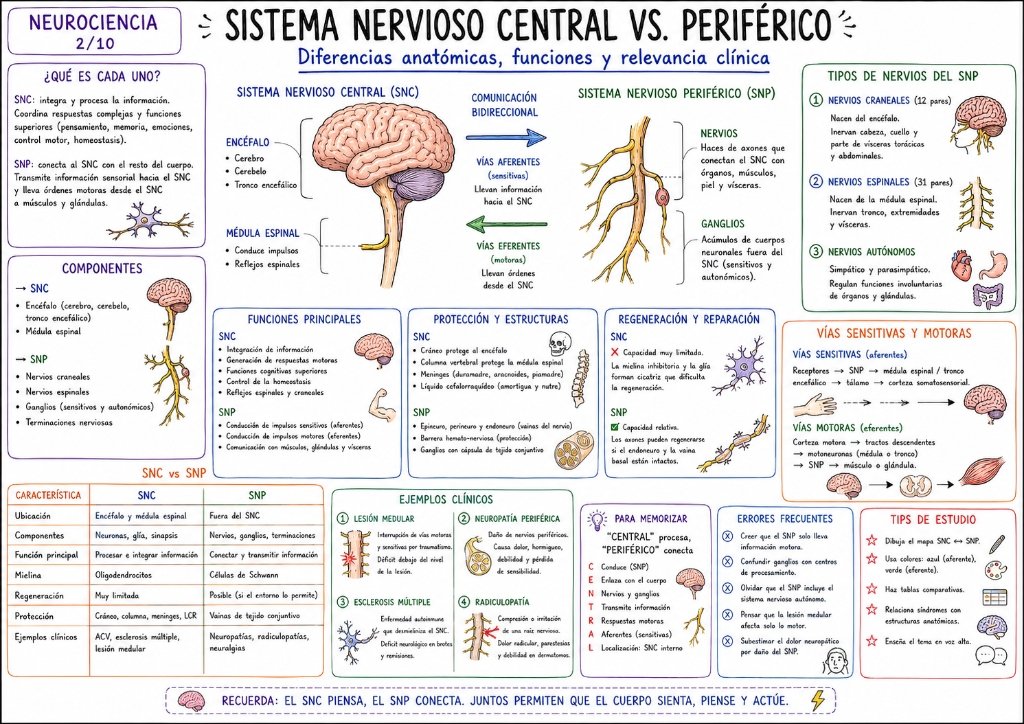 Sistema Nervioso Central vs. Periférico